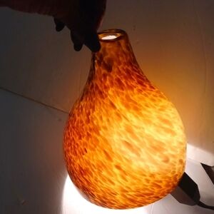 Amber Cloud Hand blown Glass Lamp Shed Bulb Cover, Bronze Leopard Replacement